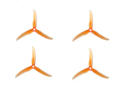 T-Motor Dreiblatt Propeller POPO T5143S aus Poly Carbonat in orange transparent 5,1x4,3x3 2xCW und 2xCCW