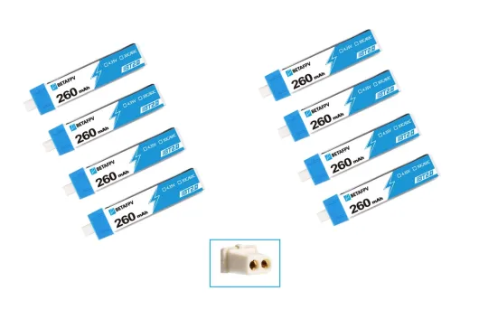 BetaFPV LiPo Akku HV 260mAh 1S 30C mit BT2.0 Mega Pack 8Stück