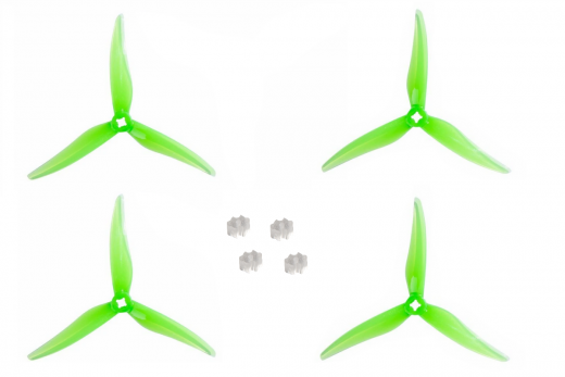Gemfan 3 Blatt Propeller Hurricane SlimLine SL 5125 in grün transparent mit 1,5mm oder 5mm Welle 