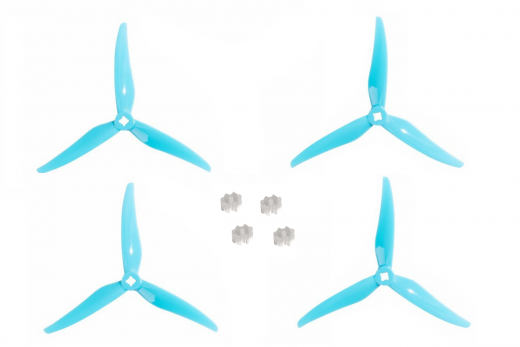 Gemfan 3 Blatt Propeller Hurricane SlimLine SL 5125 in baby blau mit 1,5mm oder 5mm Welle 