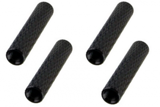 Abstandshalter / Spacer / Standoff M3 Aluminium eloxiert gerändelt in schwarz 4Stück 50mm