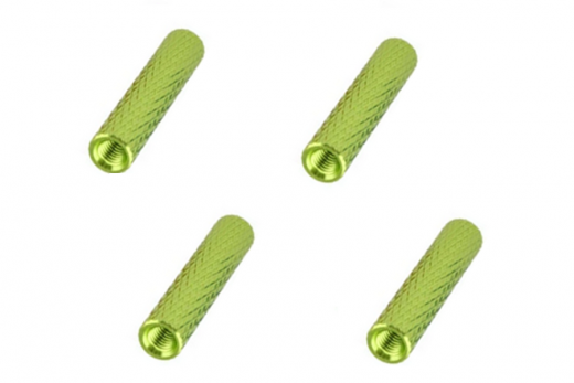 Abstandshalter / Spacer / Standoff M3 Aluminium eloxiert gerändelt in grün 4Stück 40mm