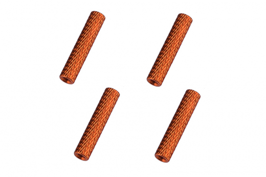Abstandshalter / Spacer / Standoff M3 Aluminium eloxiert gerändelt in orange 4Stück 40mm