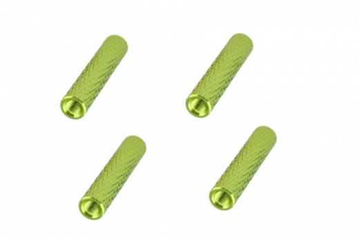 Abstandshalter / Spacer / Standoff M3 Aluminium eloxiert gerändelt in grün 4Stück 35mm