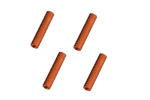 Abstandshalter / Spacer / Standoff M3 Aluminium eloxiert gerändelt in orange 4Stück 35mm