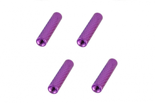 Abstandshalter / Spacer / Standoff M3 Aluminium eloxiert gerändelt in violet 4Stück 35mm
