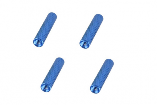 Abstandshalter / Spacer / Standoff M3 Aluminium eloxiert gerändelt in blau 4Stück 30mm