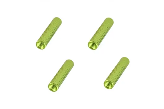 Abstandshalter / Spacer / Standoff M3 Aluminium eloxiert gerändelt in grün 4Stück 25mm