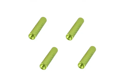 Abstandshalter / Spacer / Standoff M3 Aluminium eloxiert gerändelt in grün 4Stück 20mm