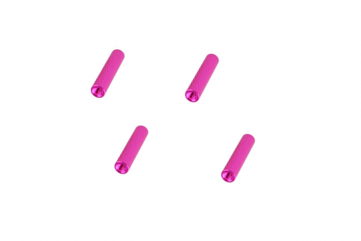 Abstandshalter / Spacer / Standoff M3 Aluminium eloxiert gerändelt in pink 4Stück 15mm