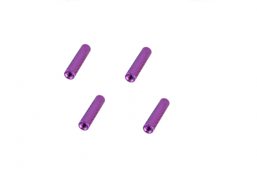 Abstandshalter / Spacer / Standoff M3 Aluminium eloxiert gerändelt in violet 4Stück 15mm