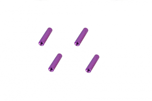 Abstandshalter / Spacer / Standoff M3 Aluminium eloxiert gerändelt in violet 4Stück 10mm