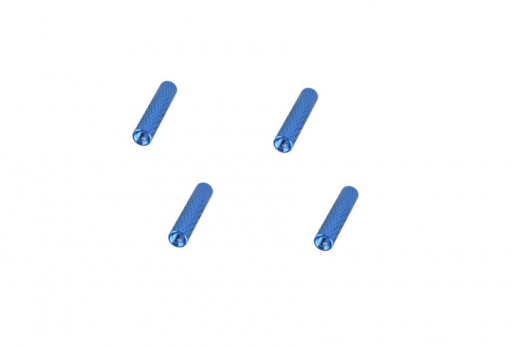 Abstandshalter / Spacer / Standoff M3 Aluminium eloxiert gerändelt in blau 4Stück 10mm