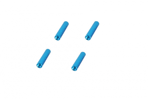 Abstandshalter / Spacer / Standoff M3 Aluminium eloxiert gerändelt in türkis 4Stück 10mm