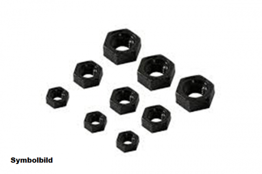 Nylon Muttern M2 in schwarz 10Stück