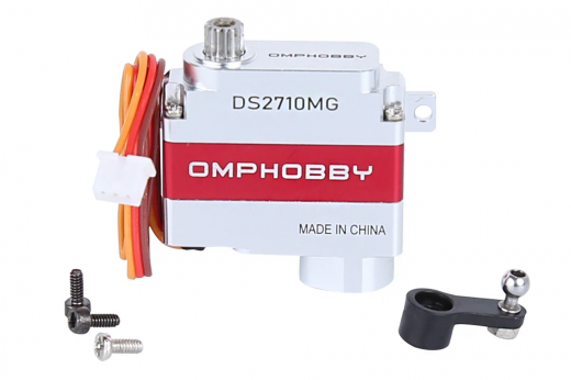 OMPHobby Ersatzteil Servo DS2710MG in rot silber mit Metalgetriebe für OMPHobby M2 2020