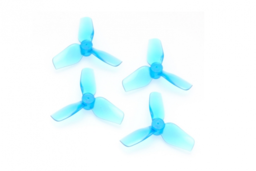 HQ Micro Whoop 4Blatt Propeller 31mm 2xCW und 2xCCW für 1mm Welle in blau transparent
