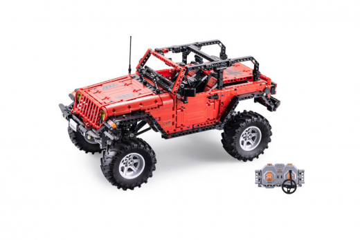 CaDA Klemmbausteine - Off Road Auto in rot - RC Set RTR mit Fernsteuerung und Antriebsset - 1941 Teile