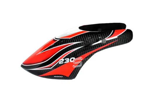 Microheli Carbon Fiberglas Haube Rocket im rot schwarzem Design für Blade 230S und 230S V2