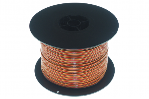 Servokabel 3x0,25mm² PVC flach auf der praktischen Spule 100 Meter
