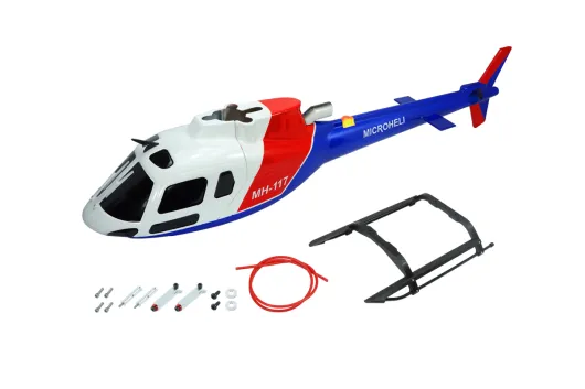 Microheli Scale Rumpf AS-350 in weiß/blau/rot für Blade 230S und 230S V2