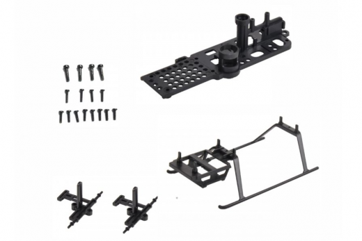 Proton RC Helicopter Ersatzteil Servo SET D bestehend aus Landegestell, Servo- und Kabinenhauben-halterung, Schrauben, Hauptrahmen