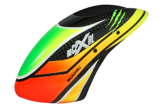 Microheli Fiberglas Haube aus CARBON im Speedy Scratch Design für Blade mCPX BL2
