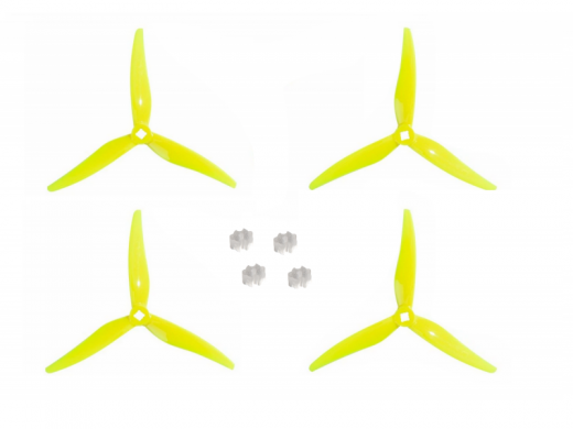 Gemfan 3 Blatt Propeller Hurricane SlimLine SL 5125 in gelb mit 2mm oder 5mm Welle