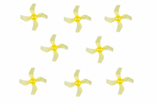 Gemfan 4Blatt Propeller in gelb transparent 1,6 Zoll 1636 / 1,6x3,6x4 40mm 1mm Welle 4xCW und 4xCCW