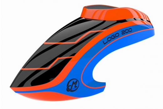 Mikado Haube LOGO 200 neon-orange/blau