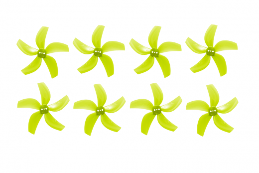 Gemfan D63 Ducted Durable 5Blatt Propeller in gelb 2,5 63mm für 1,5mm Welle 4xCW und 4xCCW