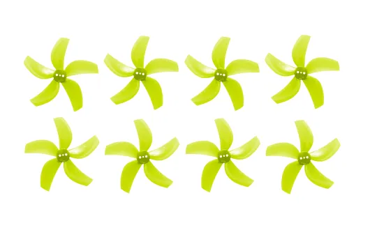 Gemfan D63 Ducted Durable 5Blatt Propeller in gelb 2,5" 63mm für 1,5mm Welle 4xCW und 4xCCW