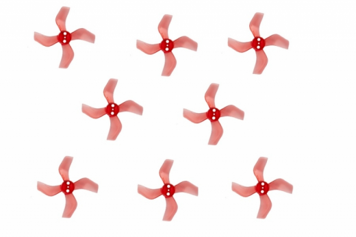 Gemfan 4 Blatt Propeller 1,6 Zoll 1636 / 1,6x3,6x4 40mm 1,5mm Welle je 4x CW und 4 x CCW in rot transparent