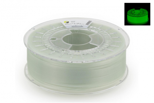Extrudr Filament PETG (Polyethylenterephthalat glykolmodifiziert) in glowEX (glow in the dark) Ø 1,75mm 0,8Kilo