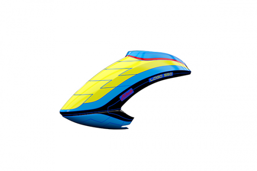 Mikado Haube LOGO 550 neon-gelb/blau/schwarz