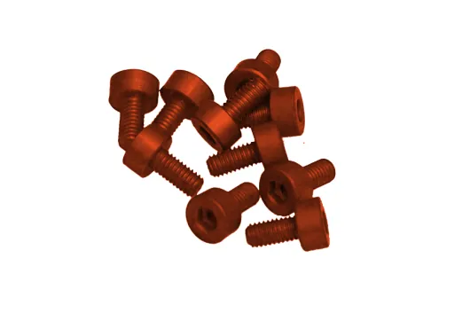 Inbusschrauben aus Aluminium orange eloxiert M3x6 10Stück