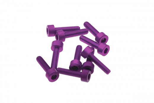 Inbusschrauben aus Aluminium violett eloxiert M3x12 10Stück