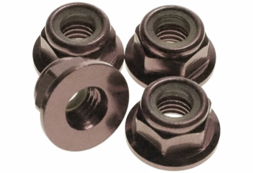 M5 Stoppmutter aus Aluminium mit Flansch in Titan Farbe eloxiert 4Stück CW
