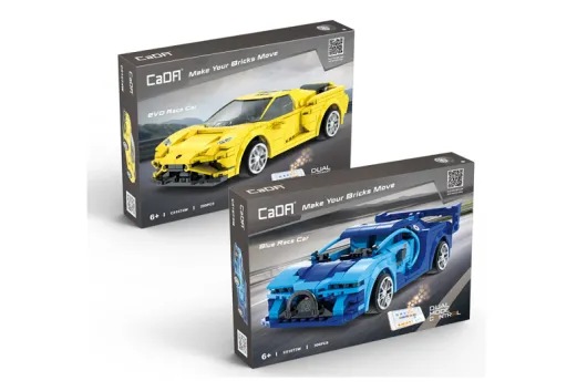CaDA Klemmbausteine Race Car RC Set RTR mit Fernsteuerung oder via APP und Antriebsset - 289 Teile