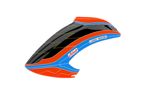 Mikado Haube LOGO 600 SX V3, neon-orange/blau