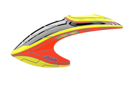 Mikado Haube LOGO 480 Neon-gelb/rot