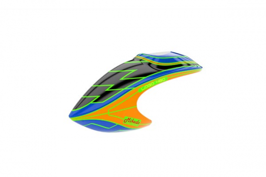 Mikado Haube LOGO 480, schwarz/blau/orange 
