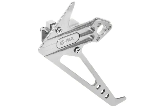 L-MA Precision Tuning Seitenleitwerk mit Heckmotorhalter aus Aluminium in silber für OMPHOBBY M1 und M1EVO