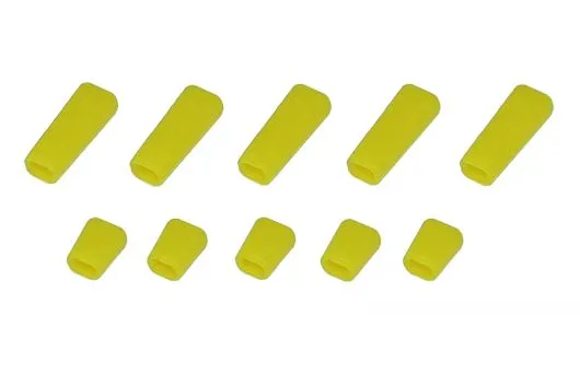 Schalterabdeckung eckig aus Soft Silikon in gelb 10Stück, je 5x groß und 5x klein