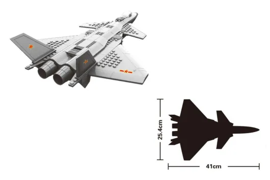 Wange Klemmbausteine - Kampfflugzeug Chengdu J-20 - 290 Teile