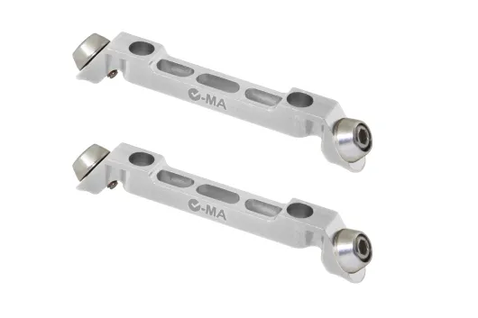 L-MA Precision Tuning Ersatz Landegestellhalterung aus Aluminium in silber für OMPHOBBY M1 Heli für L-MA Tuning Landegestell L-MA80026