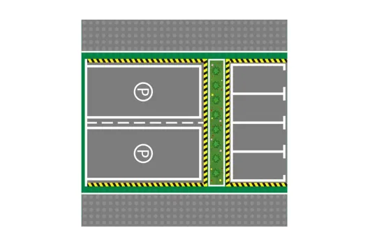 Wange Grundplatte Parkfläche 32x32 Noppen, ca. 25,5x25,5cm