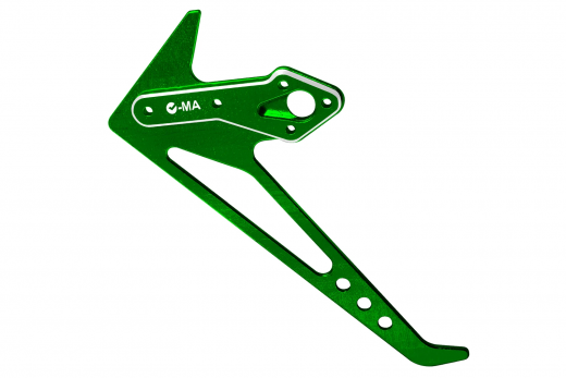 L-MA Precision Tuning Seitenleitwerk mit Heckmotorhalter aus Aluminium in grün für OMPHOBBY M2 und M2 EVO