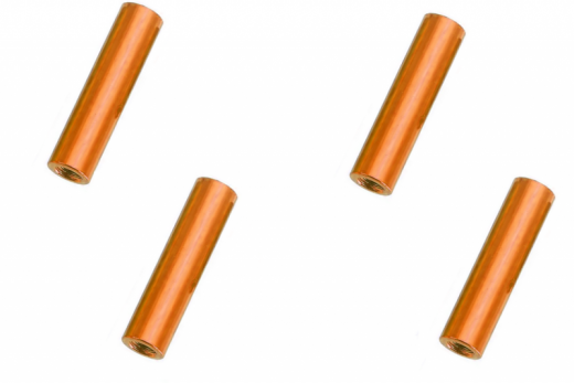 Abstandshalter / Spacer / Standoff M3 Aluminium eloxiert glatt in orange 4Stück 30mm