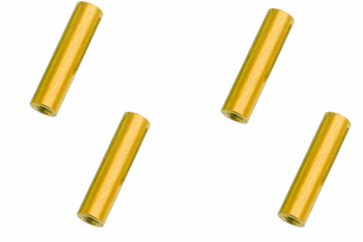 Abstandshalter / Spacer / Standoff M3 Aluminium eloxiert glatt in gold 4Stück 30mm
